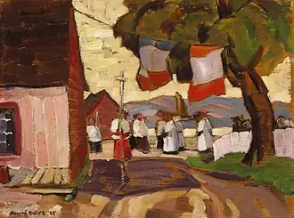 La procession à Sainte-Famille, 1929