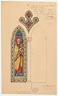 Projet d'Émile Thibaud: vitraux pour le chœur (1838) - Archives nationales (France).