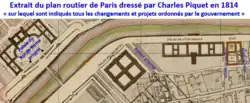 Projet pour le quartier de Gros Caillou en 1814.