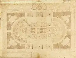 Projet pour un établissement d'eaux thermales (plan).