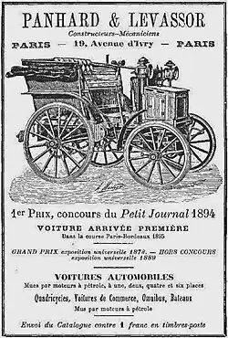 Publicité Panhard (1896).