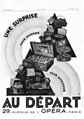 Publicité Au Départ parue dans L'Illustration (décembre 1928)
