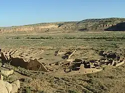 A color picture of a large sandstone ruin