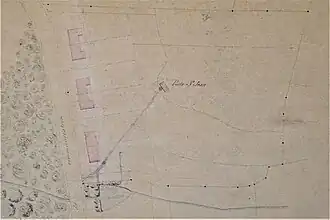 Plan de masse du puits Saint-Jean et de sa cité.