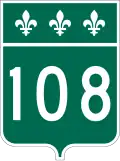 Panneau route 108