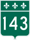 Panneau route 143