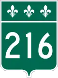 Panneau route 216