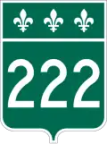 Panneau route 222