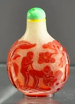 Sur un vase de la dynastie Qing.