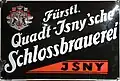 Werbeschild der Fürstlich Quadt-Isnyschen Schlossbrauerei, 20. Jahrhundert