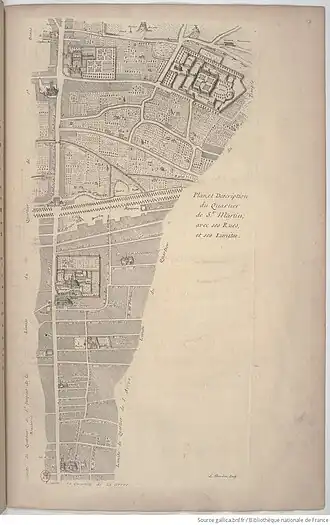 Plan du quartier de Saint-Martin en 1702.