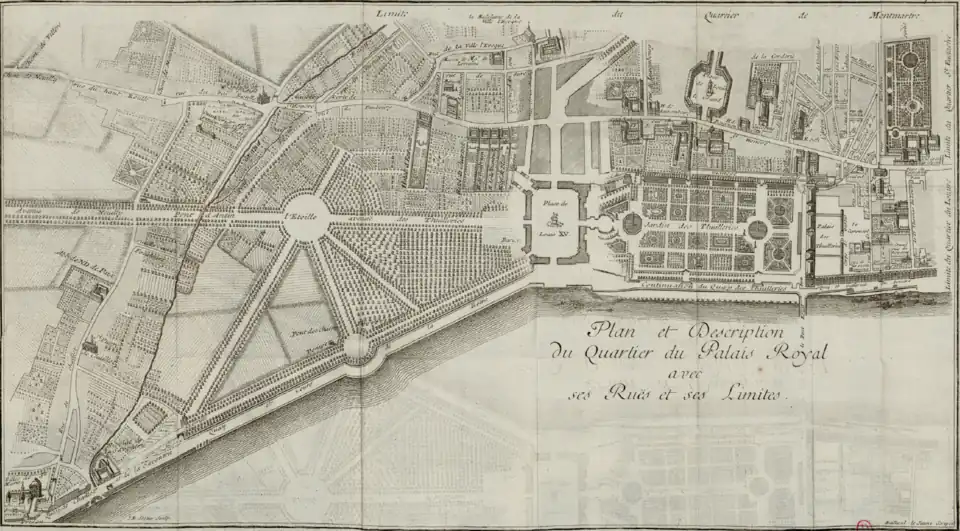Plan du quartier du Palais Royal en 1778.