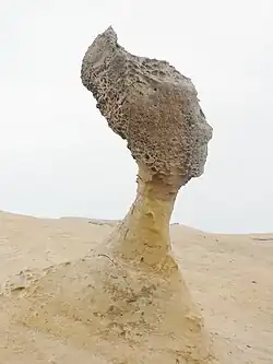 La Tête de la reine, la plus connue des figures d'érosion de Yehliu.