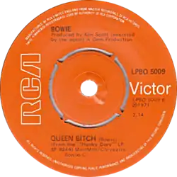 Description de l'image Queen Bitch by David Bowie UK vinyl pressing.png.
