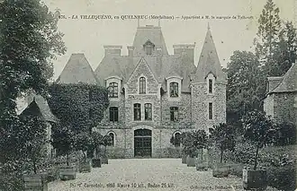 Le château de la Ville-Queno au début du XXe&nbsp;siècle, côté nord (carte postale).