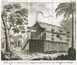 Exemple de comptoir de traite sur la côte d'Angole.