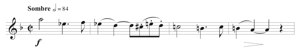 Extrait de partition présentant le thème