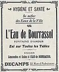 Réclame pour l'eau de Bourrassol (1912);