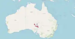 Emprise de la zone de répartition de C. eremius en Australie.