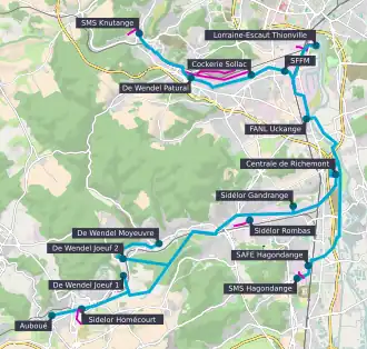 Carte du réseau de gazoducs