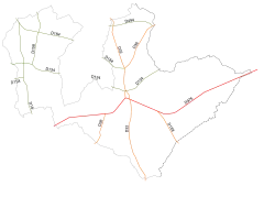 Schéma représentatif du réseau routier du Teilleul