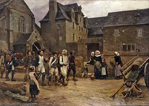 Les Révoltés de Fouesnant ramenés à Quimper par la garde nationale, 1886Jules GirardetMusée de Quimper.