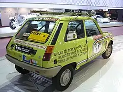 Renault 5 TL "Raid - Tour du monde en 80 jours" de 1972.