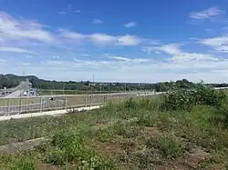 Vue depuis le pont du nouvel hôpital.