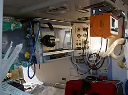 Intérieur d'hélicoptère typique.