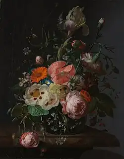 Nature morte avec des fleurs sur une table en marbre, 1716Rijksmuseum