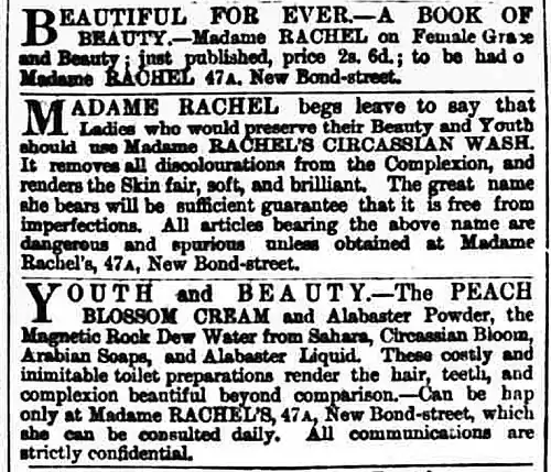 Facsimilé de petites annonces dans un quotidien britannique.