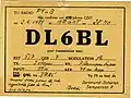 Carte QSL de DL6BL, Allemagne (1951).