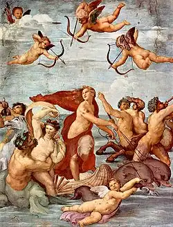 Détail du Triomphe de Galatée Fresque de la villa Farnesina (1511).