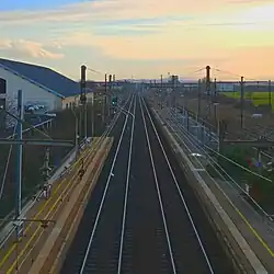 Voies ferrées depuis la passerelle - Gare de Belleville-sur-Saône