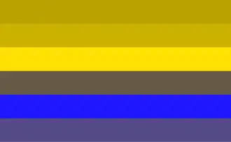 Encore le même drapeau  vu par une personne souffrant de deutéranopie.