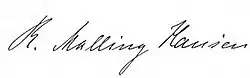 signature de Rasmus Malling-Hansen