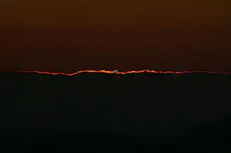 Rayon vert observé le 15 octobre 2005 à l'Observatoire de La Silla (ESO).