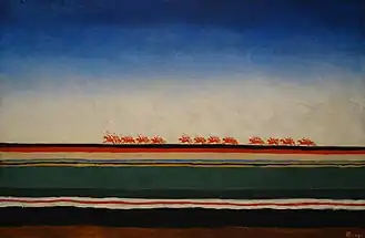 La Charge de la cavalerie rouge(1928 - 1932)par Kasimir Malevitch