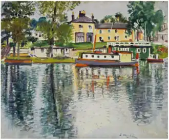 Leslie Hunter  (1877–1931), Reflections, Balloch, 1929.