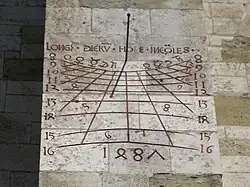 Cadran méridional à heures inégales de Ratisbonne (1487).