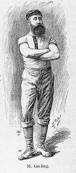 Reginald Gesling vers 1870 (champion de la Seine en 1868 et 1869, puis de 1871 à 1874, en skiff);