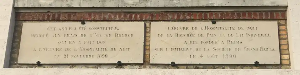 Plaque mémoriale Asile de Nuit.