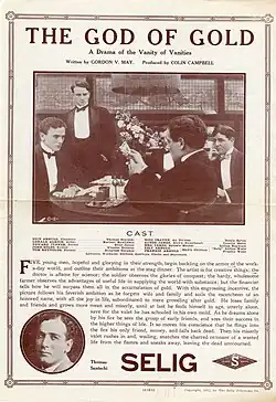 Description de l'image Release flier for THE GOD OF GOLD, 1912.jpg.