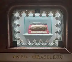 Relique de l'Osier conservée dans la basilique.