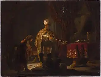 Rembrandt, Daniel et Cyrus devant l'idole de Bêl, 1633.