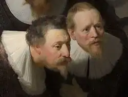 Détail du tableau Leçon d'anatomie du docteur Tulp.