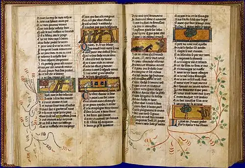 Roman de Renart, BnF (Mss.), fin XIIe&nbsp;siècle, Français 12584, folio 18v-19r.