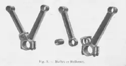 Schéma en noir et blanc d'une bielle et biellette.