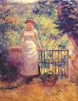 Aline à la barrière, ou Femme dans un jardin (1884), collection particulière.