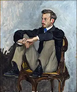 Portrait d'Auguste Renoir (1867), huile sur toile (62&nbsp;×&nbsp;51&nbsp;cm), Montpellier, musée Fabre.